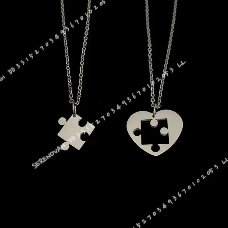 Magnetic Couple Matching Necklaces - Lot de 2 colliers pendentifs cœur