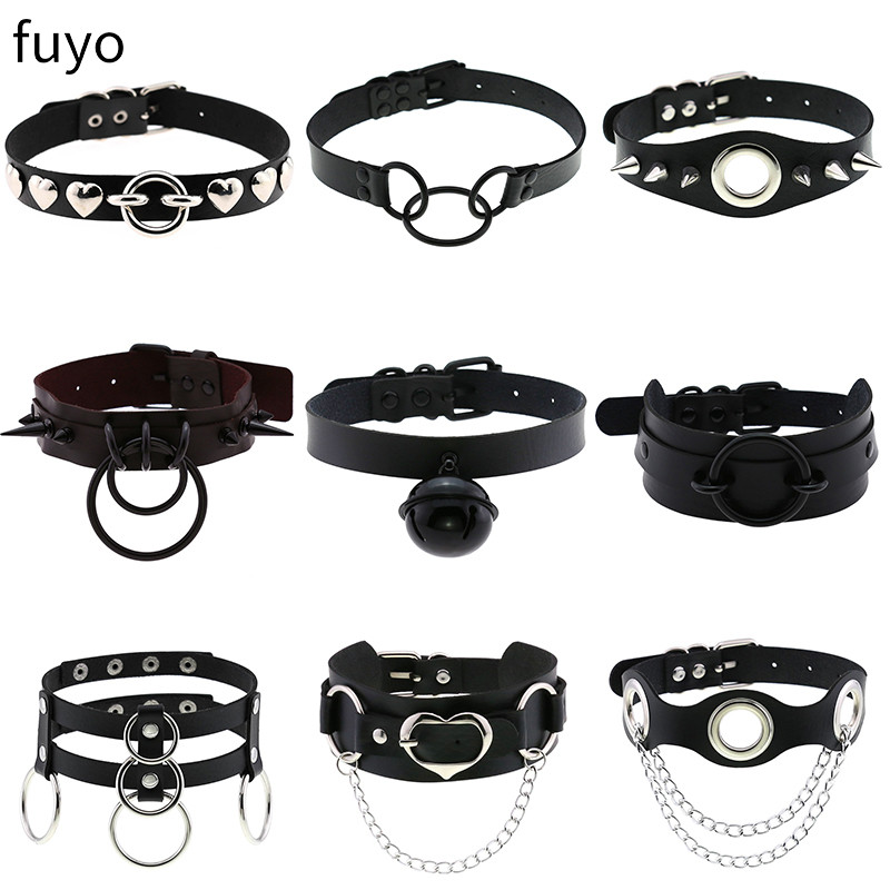 Goth Punk Spike Choker - Punk cloches noir pointe collier ras