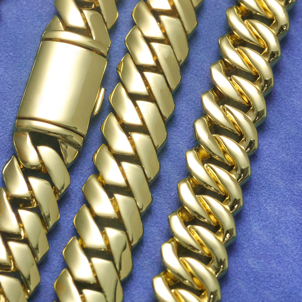 Cuban Link Chain 12Mm - Chaînes ESKEEM Monaco polies miroir, collier