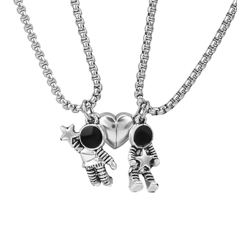 Magnetic Couple Matching Necklaces - 2 pièces Astronomie Spaceman correspondant magnétique