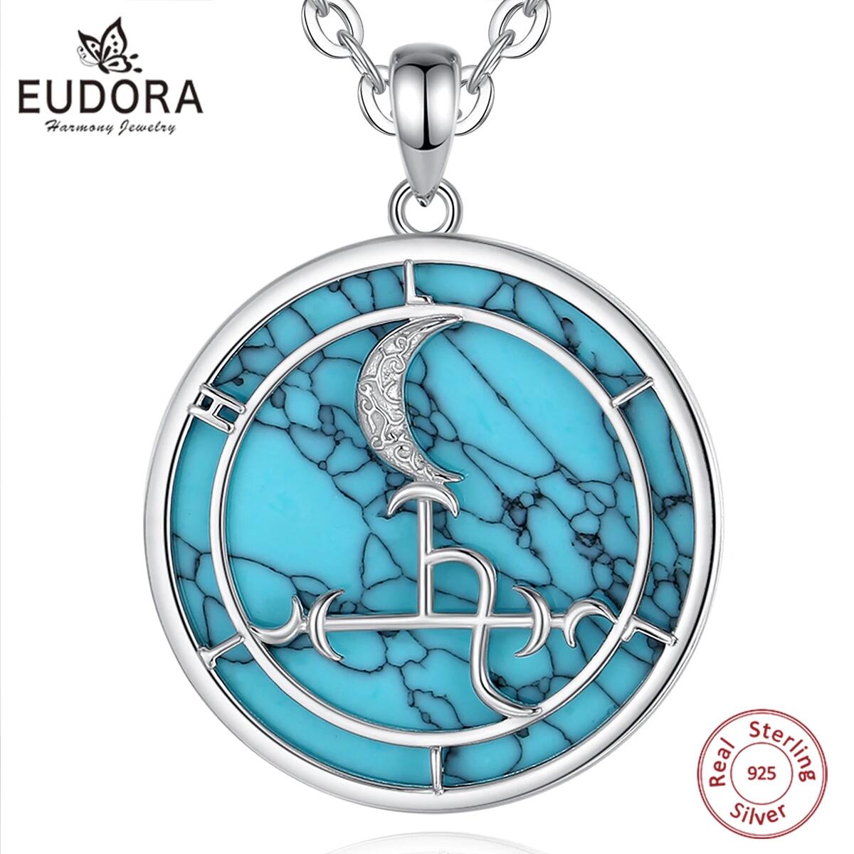 925 Sterling Silver Chain Necklace Men - Eudora-Collier Lilith Moon en argent regardé