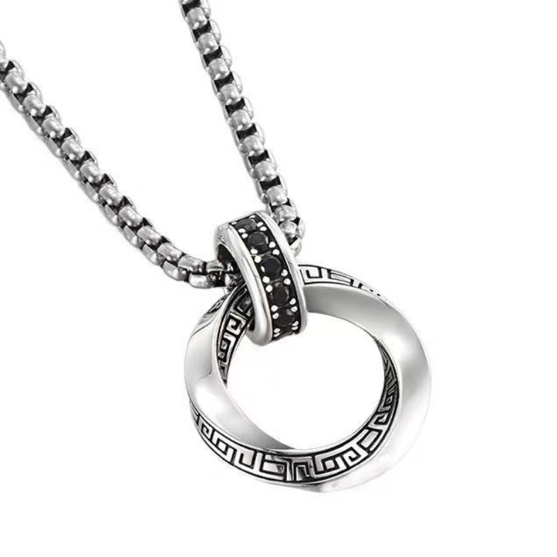 925 Sterling Silver Chain Necklace Men - Collier avec pendentif en argent Sterling
