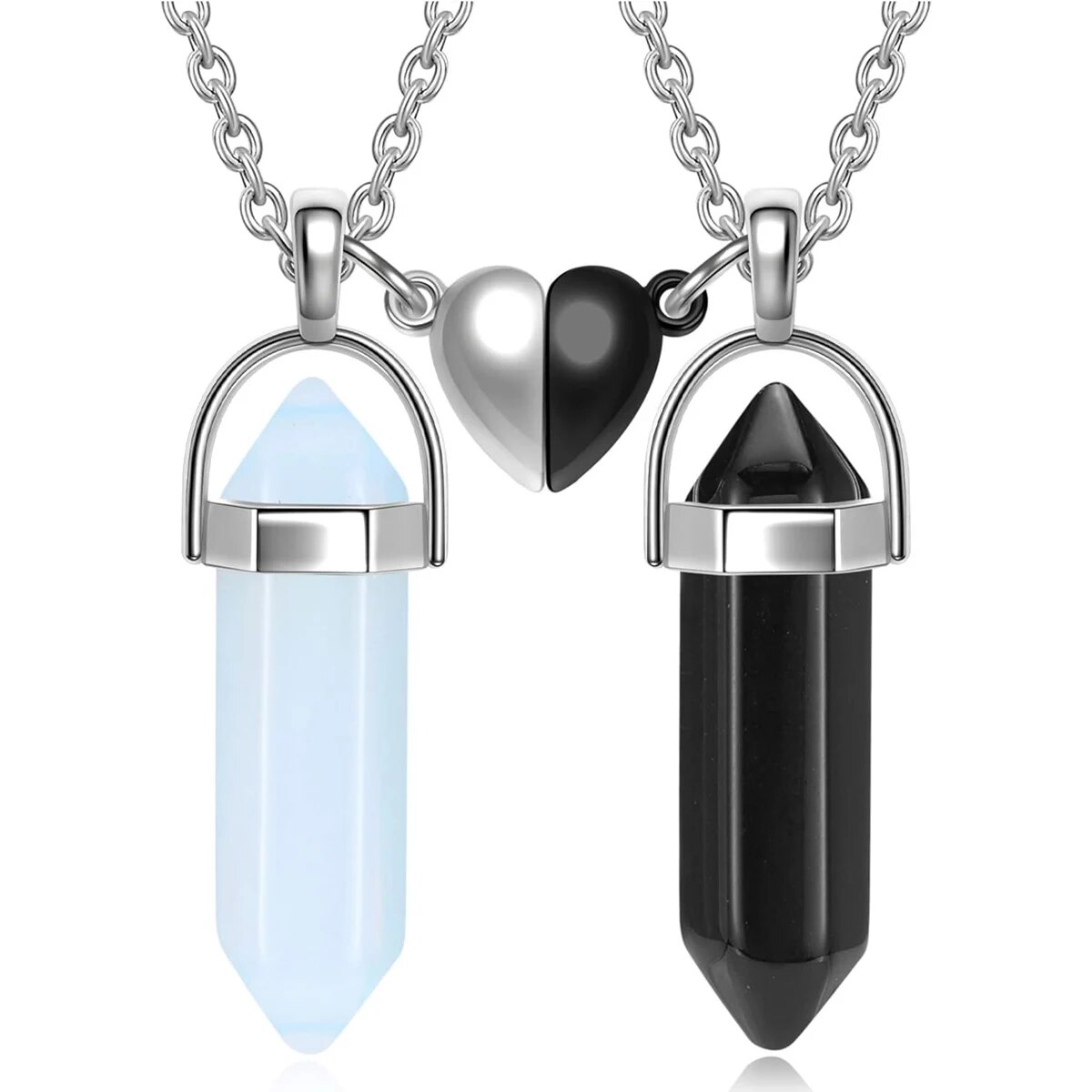Magnetic Couple Matching Necklaces - Colliers d'amitié en cristal assortis pour
