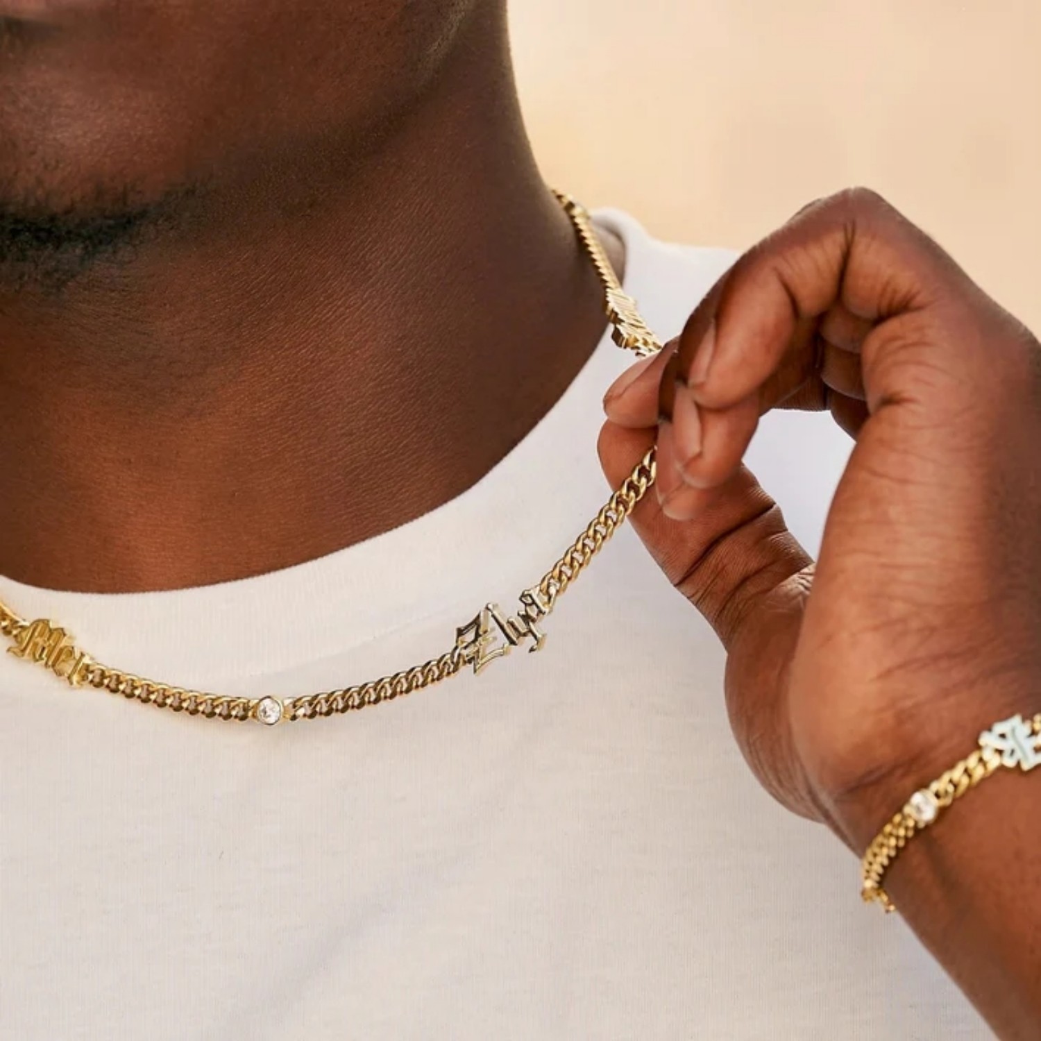 Cuban Link Chain 12Mm - Collier personnalisé avec nom en Old