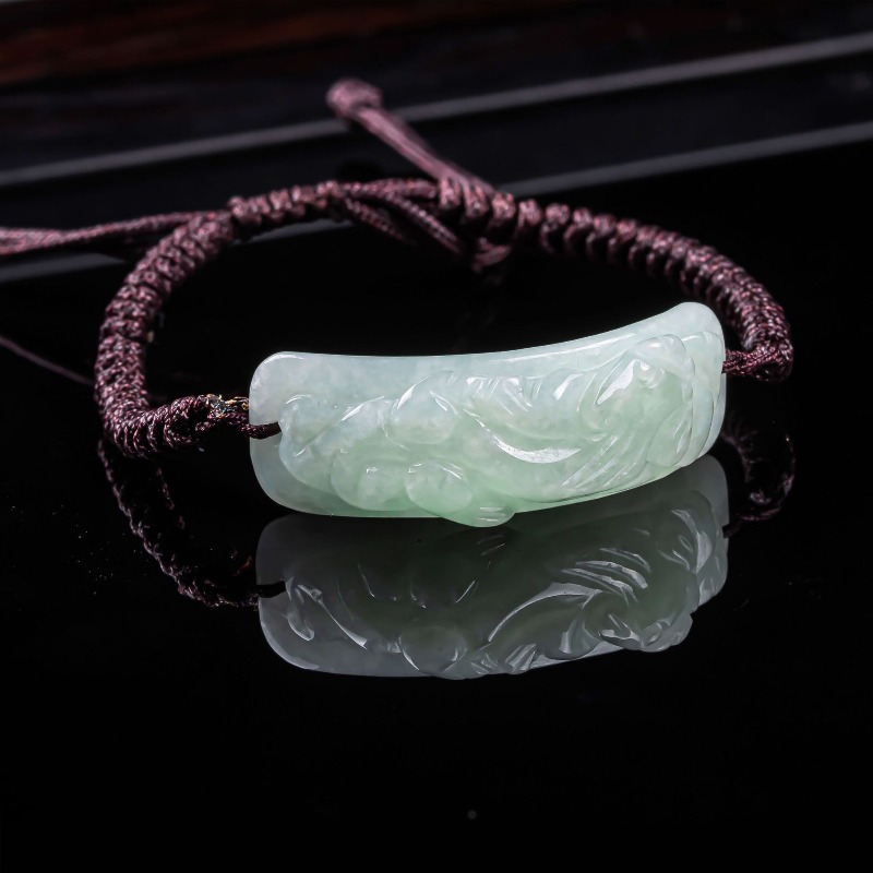 Bracelets - Bracelet Pixiu en jadéite birmane sculpté