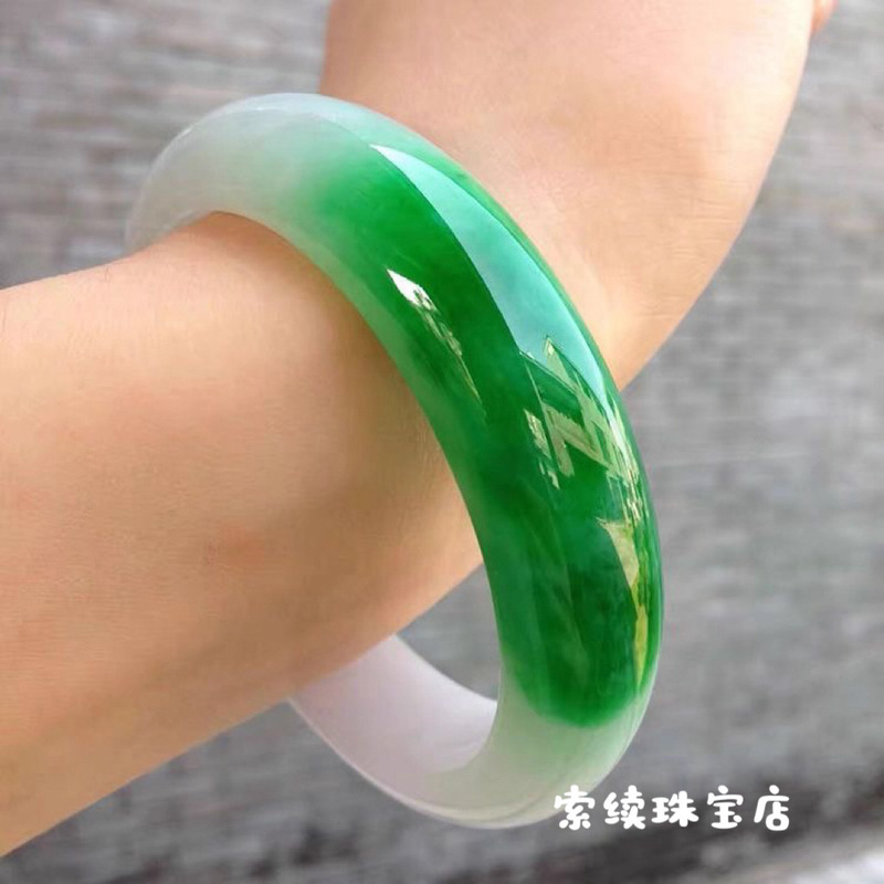 Bracelets - Bracelet birman vert pomme en jadeite