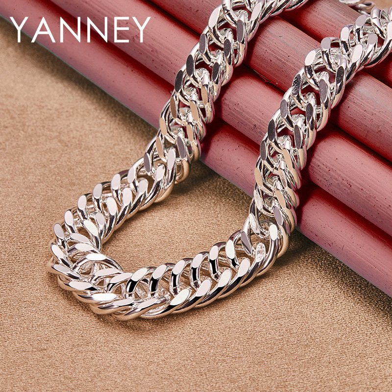 Cuban Link Chain 12Mm - Collier chaîne serpent en argent Sterling