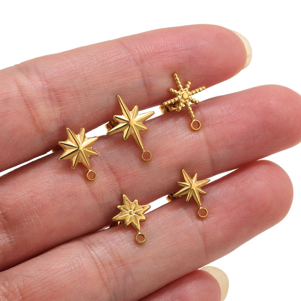Body Jewelry - 6 pièces Clous d'oreilles étoile en