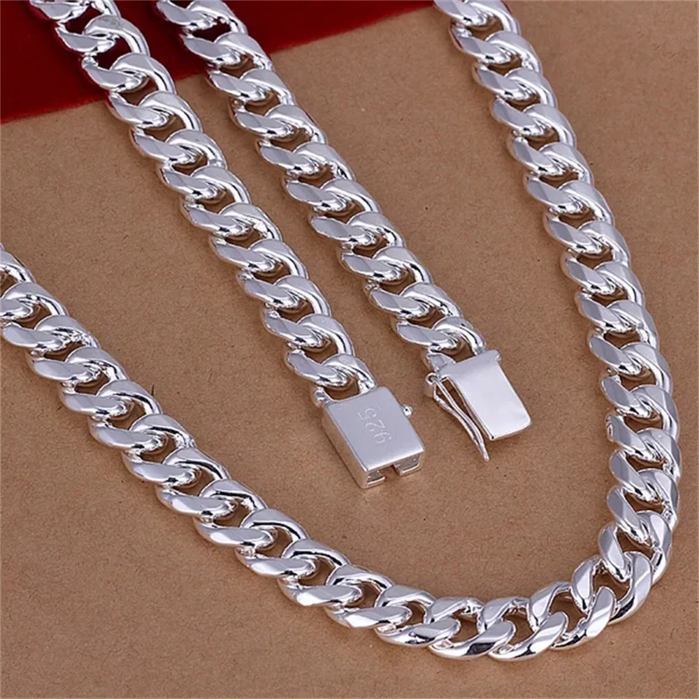 925 Sterling Silver Chain Necklace Men - Collier classique en argent Sterling 925