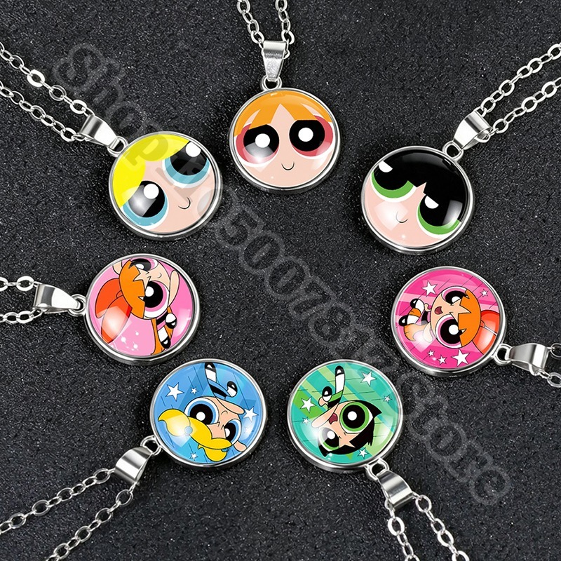Anime Pendant Necklace - Collier Kawaii Les Powerpuff Girls, Bijoux