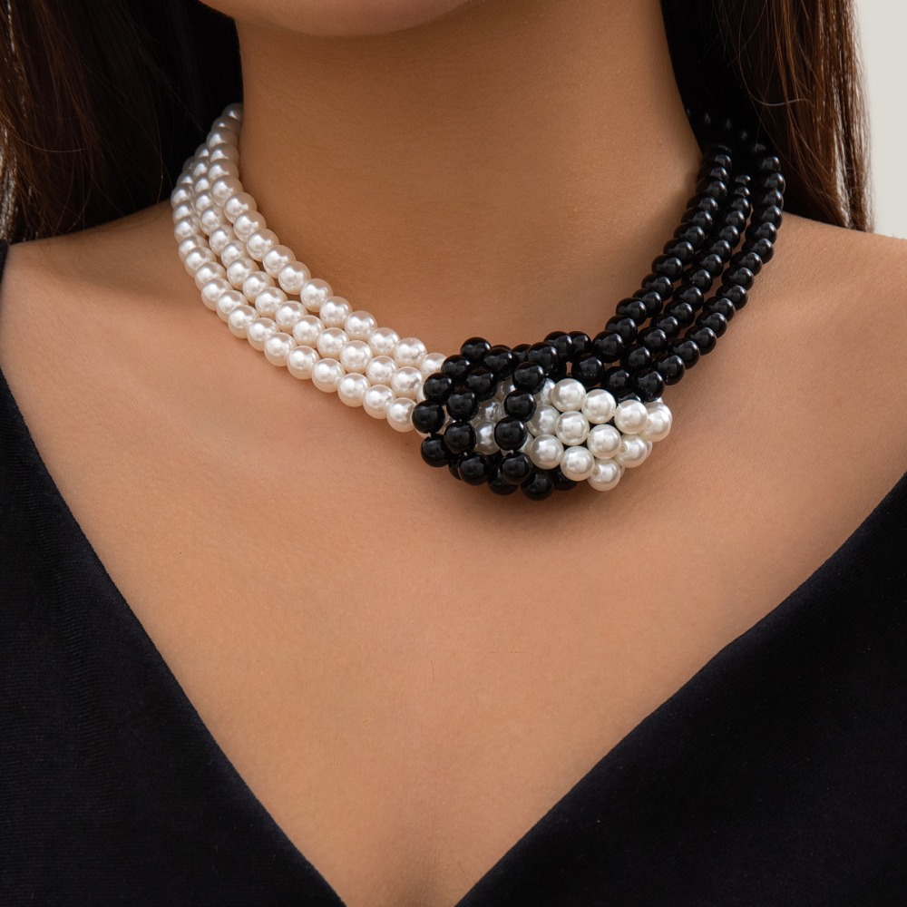 Pearl Choker Necklace Vintage - Collier ras du cou tendance rétro