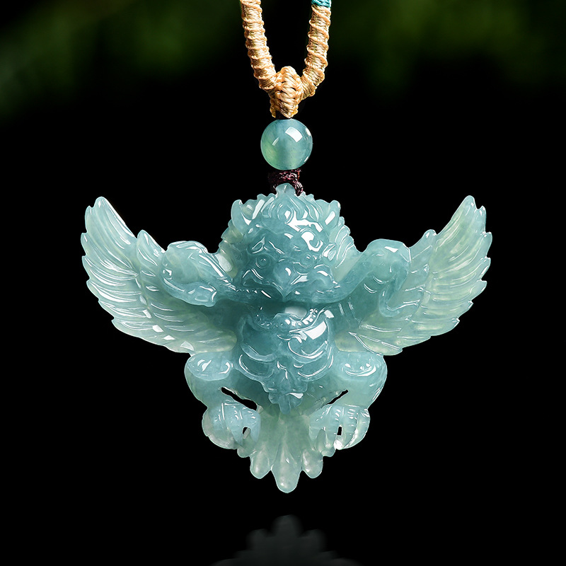 Necklaces - Collier Pendentif Garuda Roc en Jade
