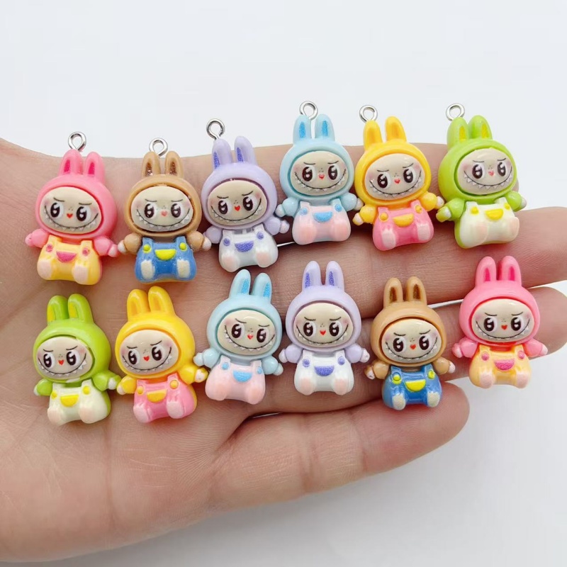 Earrings - 10 Breloques en résine Kawaii Lapin