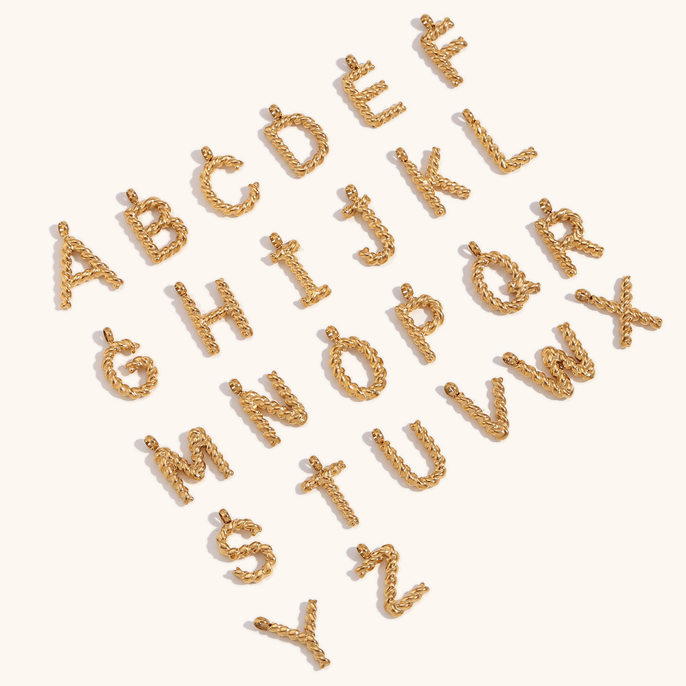 Initial Letter Necklace 18K Gold - Collier personnalisé avec lettres 3d, lettre