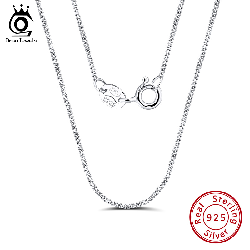 925 Sterling Silver Chain Necklace Men - ORSA JEWELS italien 925 en argent