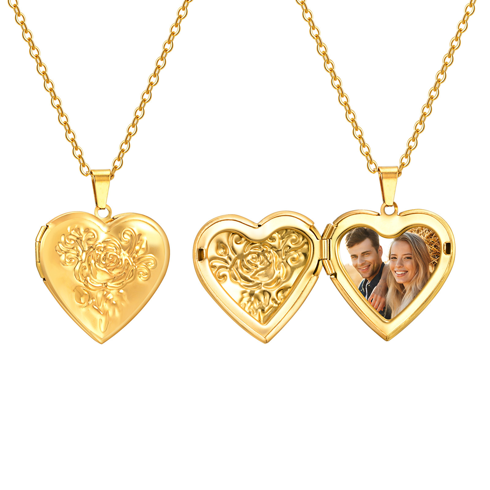 Custom Name Necklace Stainless Steel - Collier pendentif coeur personnalisé pour femme,