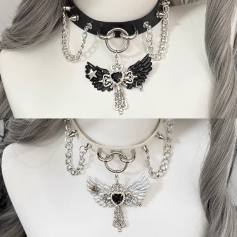Layered Pendant Necklace Aesthetic - Collier ras du cou esthétique Y2K