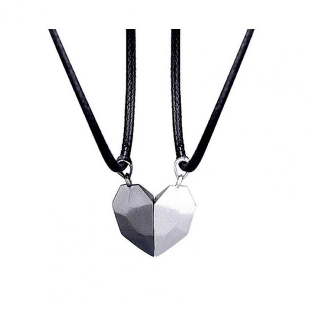 Magnetic Couple Matching Necklaces - Collier pendentif cœur, ensemble de colliers