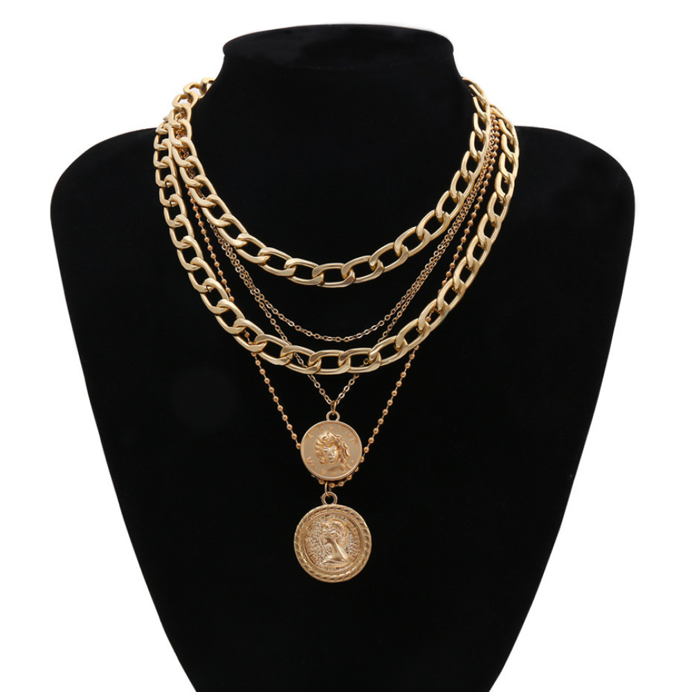 Collier Pendentif Portrait Sty - Layered Pendant Necklace Aesthetic avis et prix