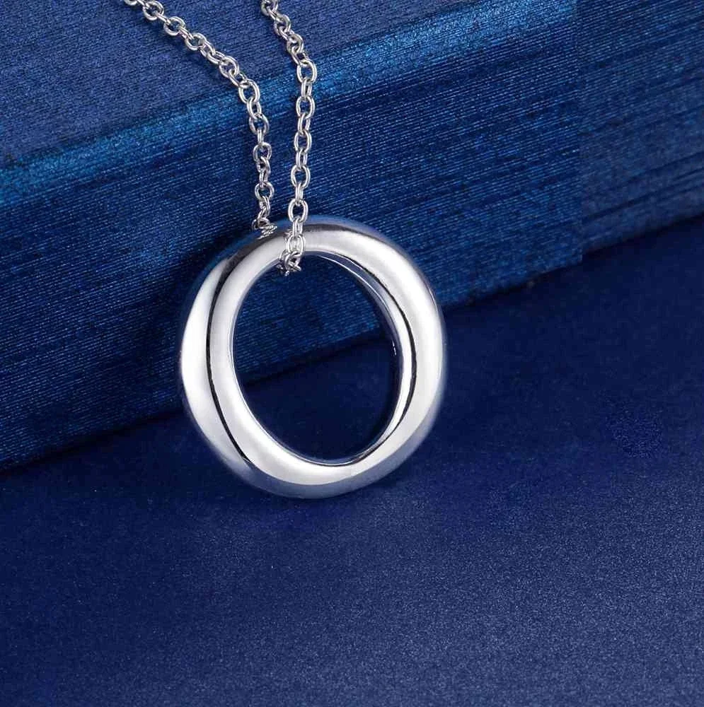 Collier avec pendentif rond en - 925 Sterling Silver Chain Necklace Men avis et prix