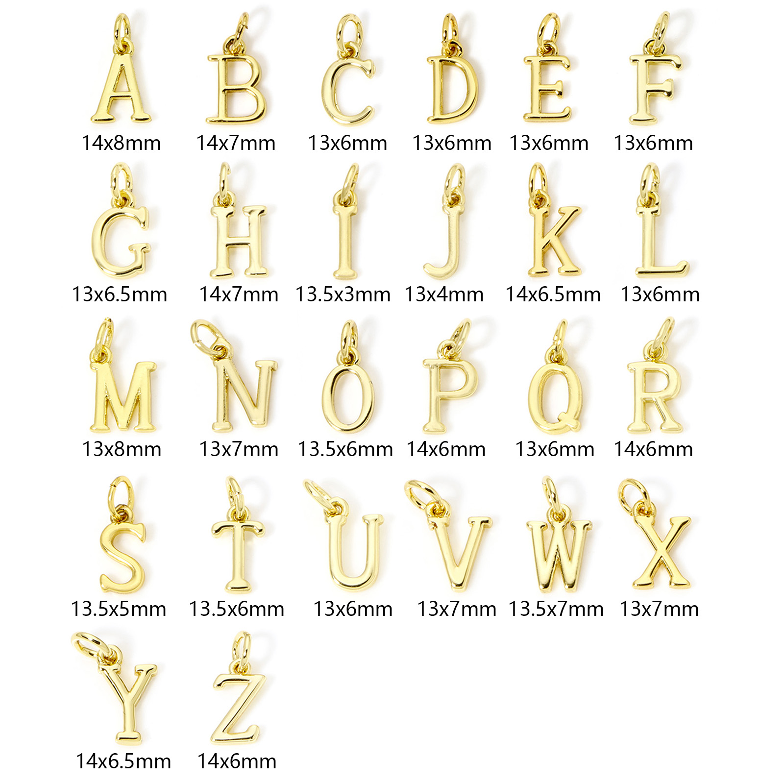 5 pièces breloques en laiton p - Initial Letter Necklace 18K Gold avis et prix
