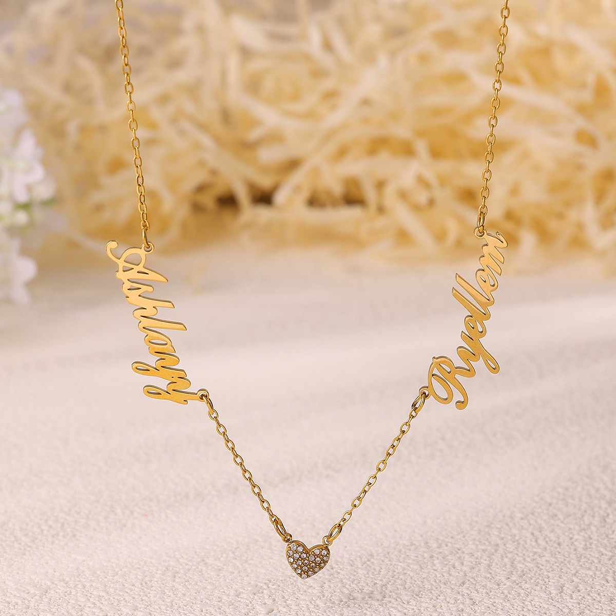 Collier personnalisé à deux no - Custom Name Necklace Stainless Steel avis et prix