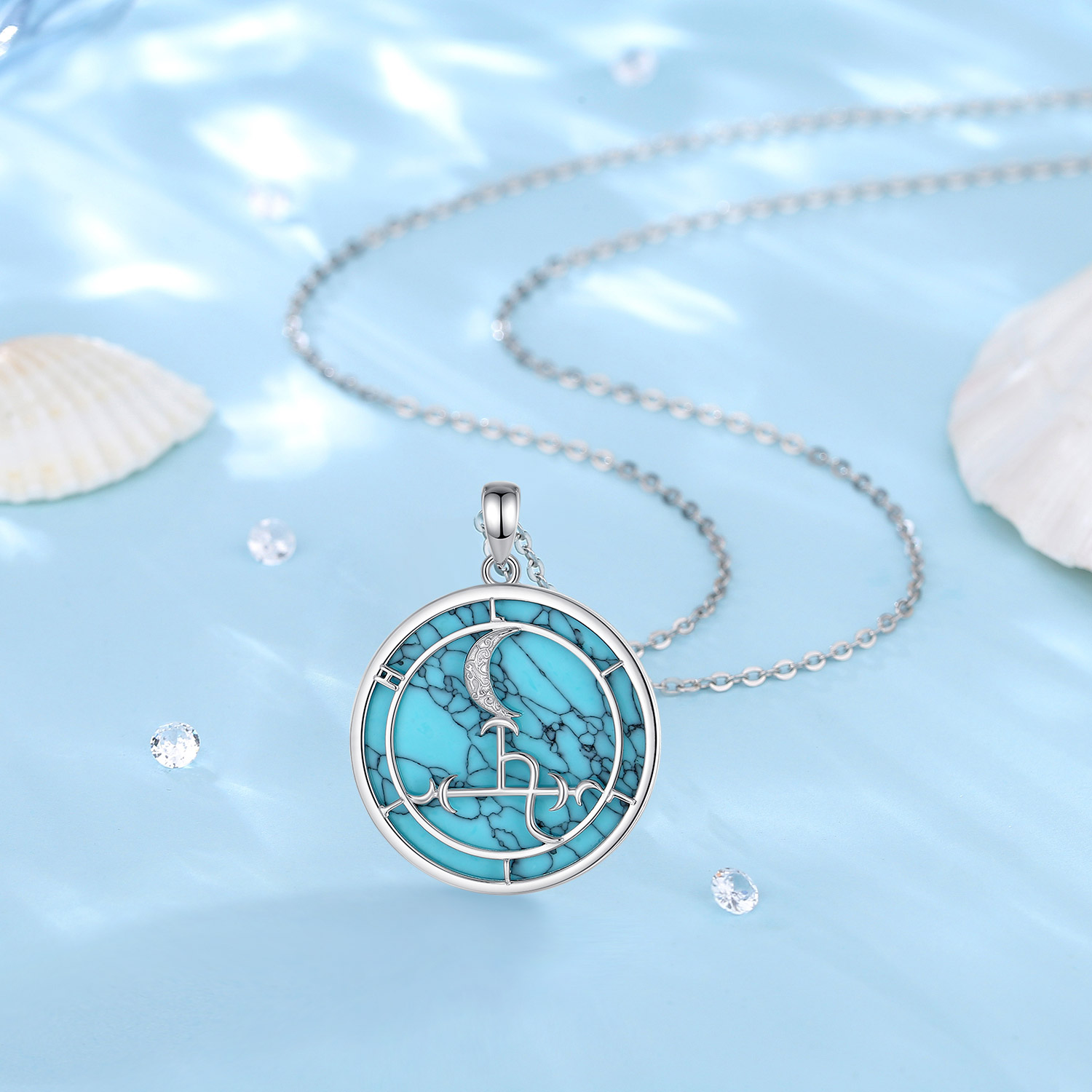 Eudora-Collier Lilith Moon en  - 925 Sterling Silver Chain Necklace Men avis et prix