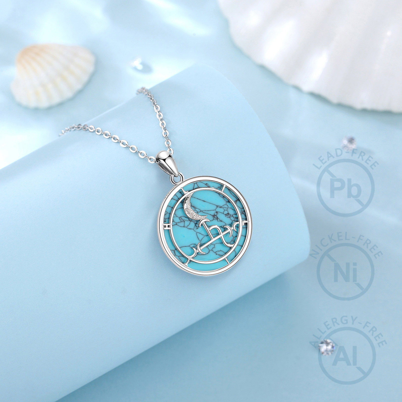 Eudora-Collier Lilith Moon en  - 925 Sterling Silver Chain Necklace Men avis et prix