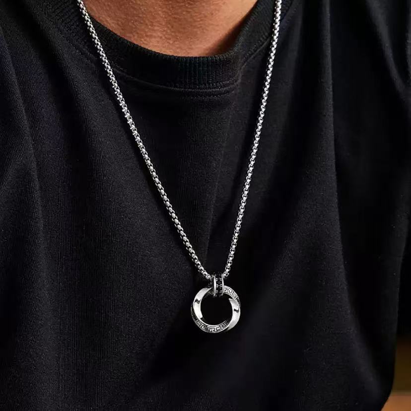 Collier avec pendentif en arge - 925 Sterling Silver Chain Necklace Men avis et prix