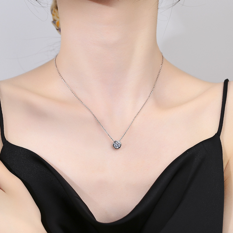 1ct 2ct 3ct D VVS1 lunette Moi - 925 Sterling Silver Chain Necklace Men avis et prix