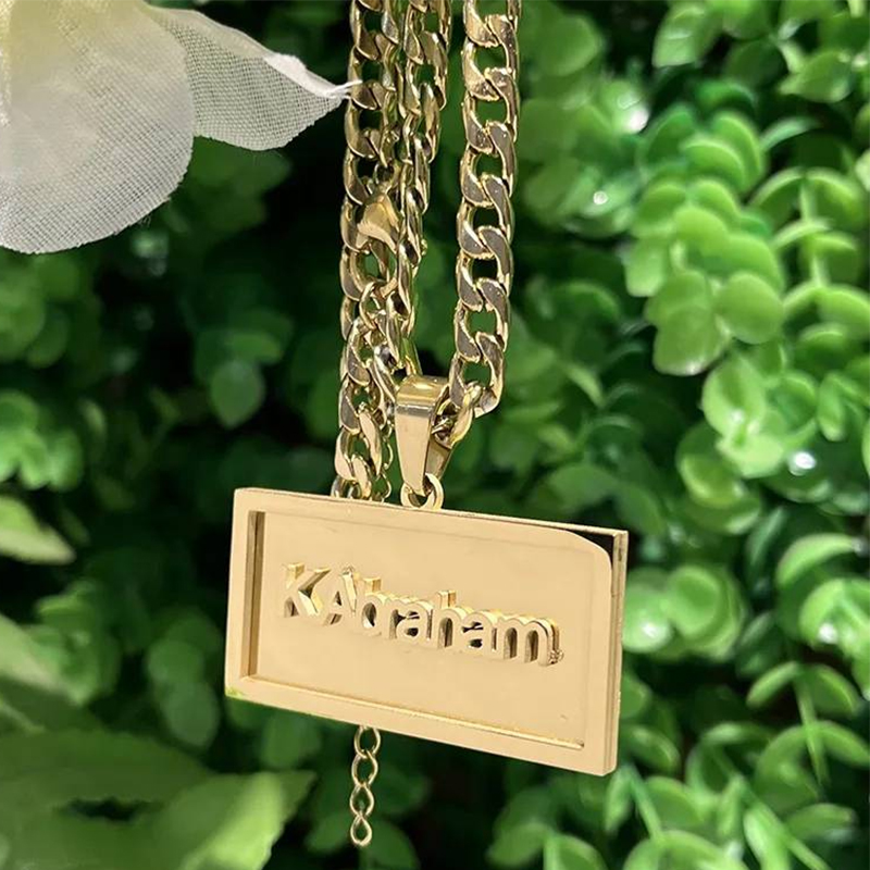 Collier Hip Hop avec nom perso - Custom Name Necklace Stainless Steel avis et prix