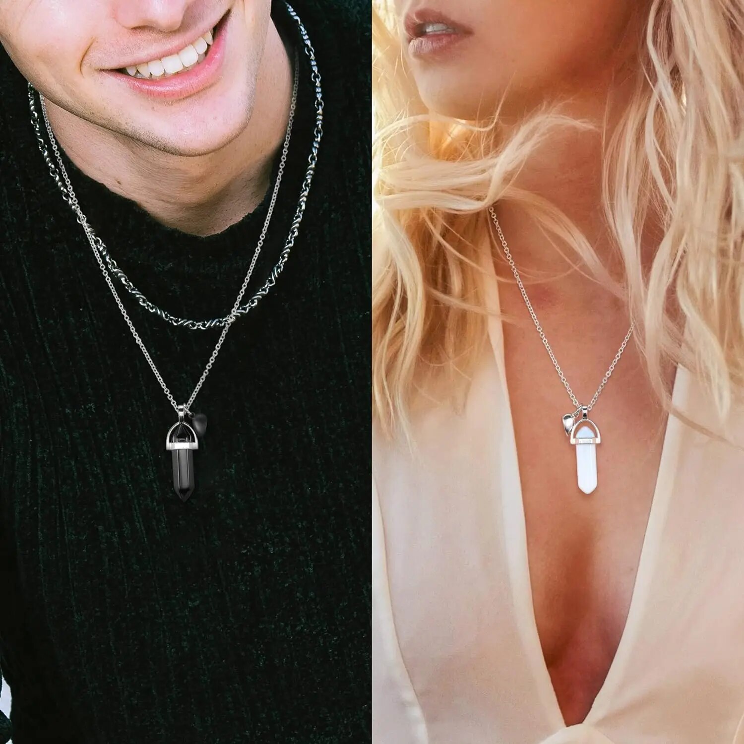 Colliers d'amitié en cristal a - Magnetic Couple Matching Necklaces avis et prix