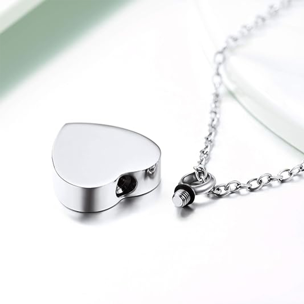 Collier d'urne en acier inoxyd - Heart Locket Necklace Photo avis et prix