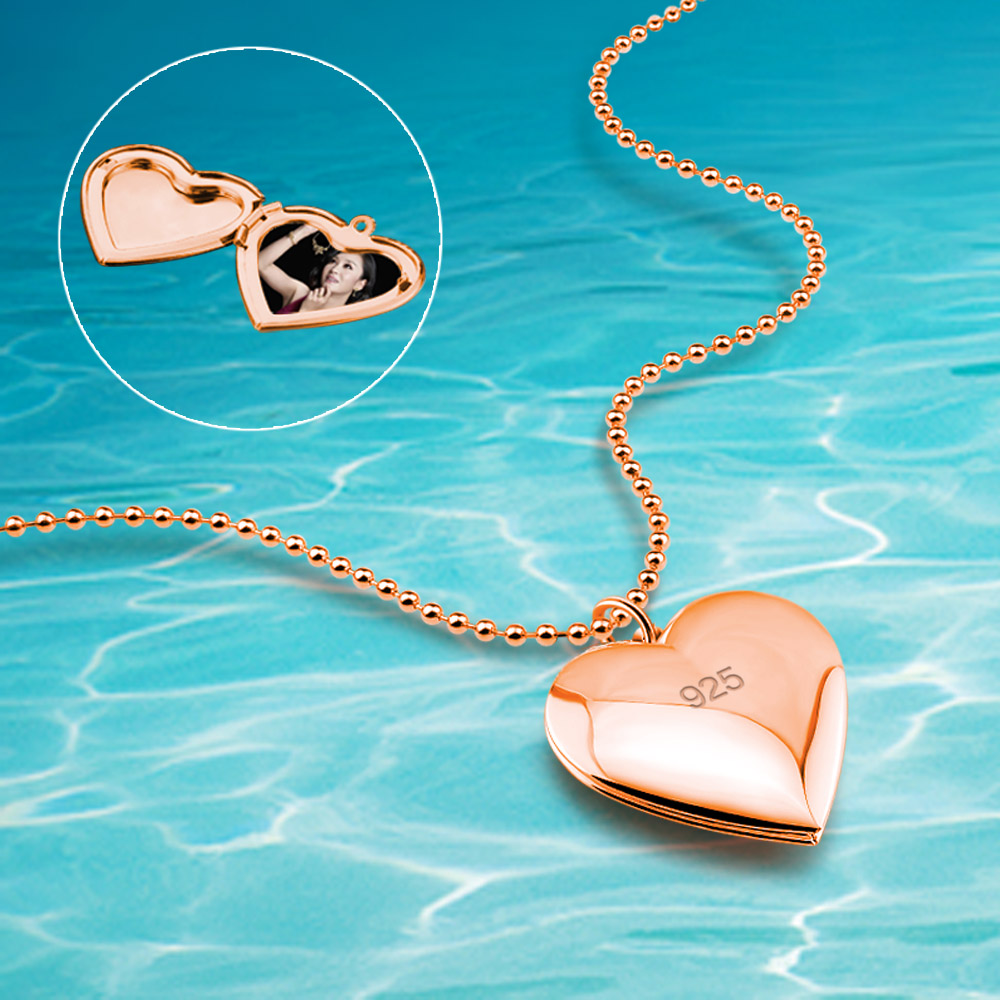 Collier pendentif coeur en arg - Heart Locket Necklace Photo avis et prix