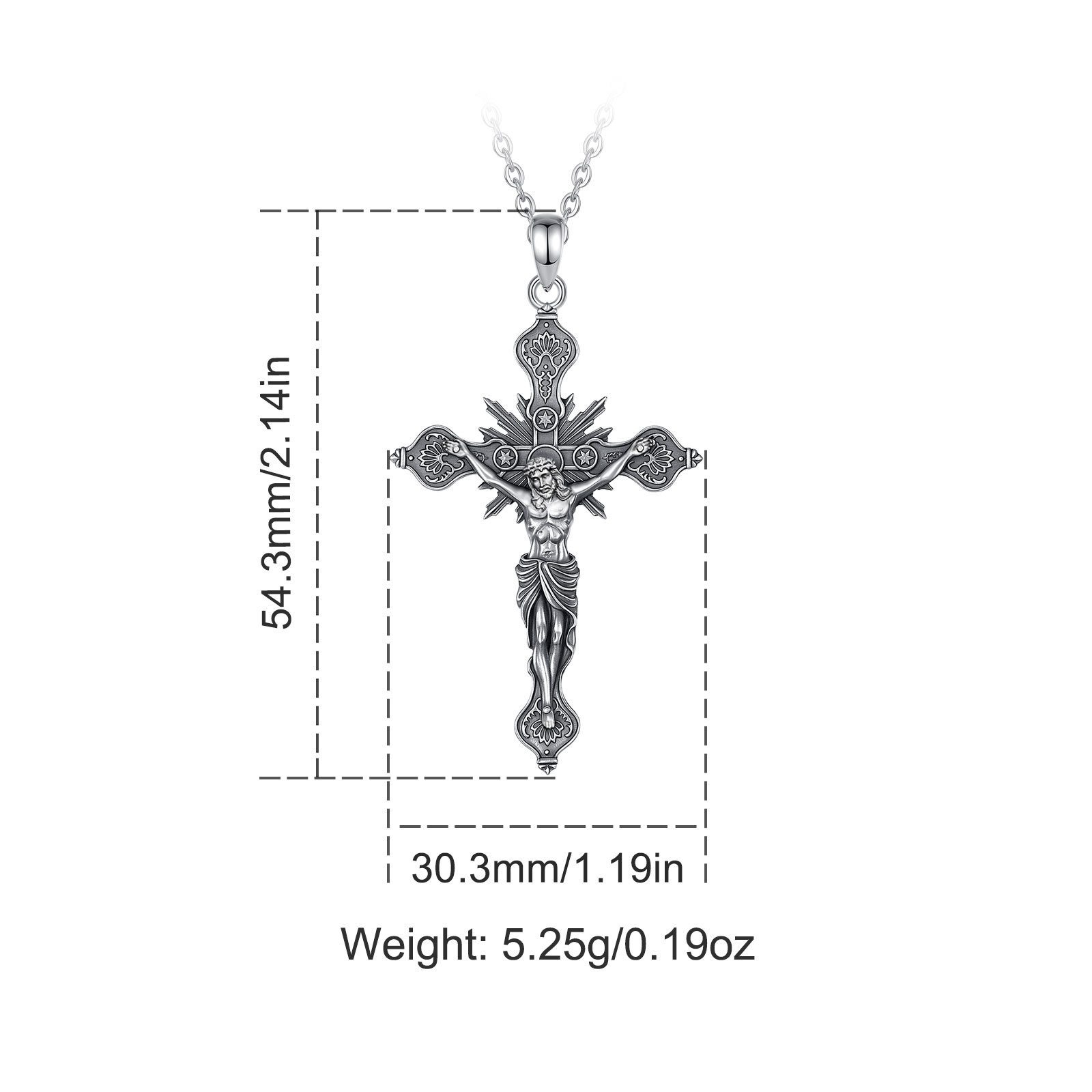 Eudora nouveau collier croix C - 925 Sterling Silver Chain Necklace Men avis et prix