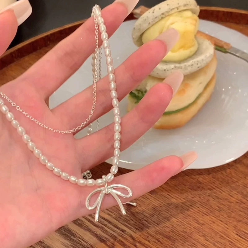 Collier ras du cou à double co - Layered Pendant Necklace Aesthetic avis et prix