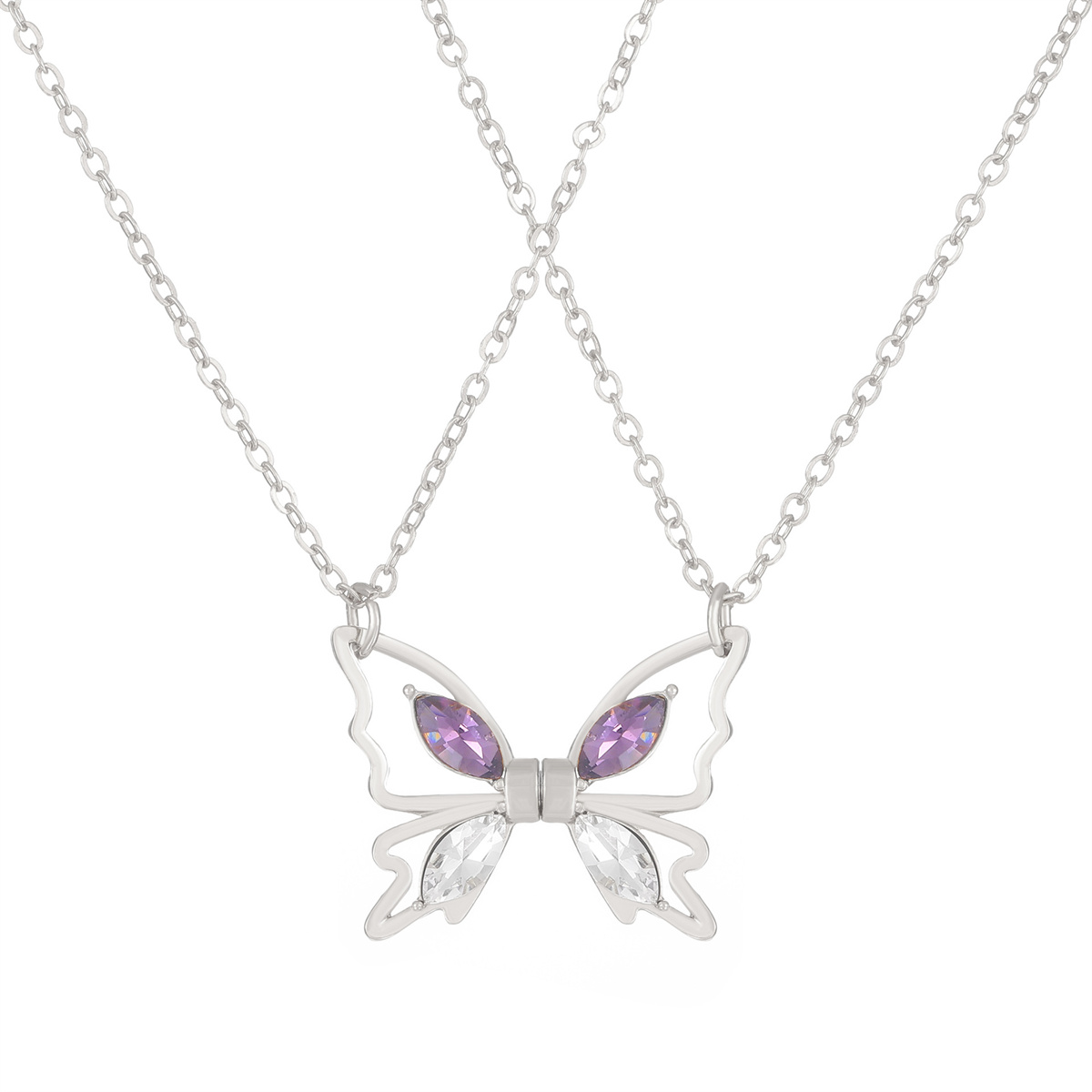 Collier magnétique papillon po - Magnetic Couple Matching Necklaces avis et prix