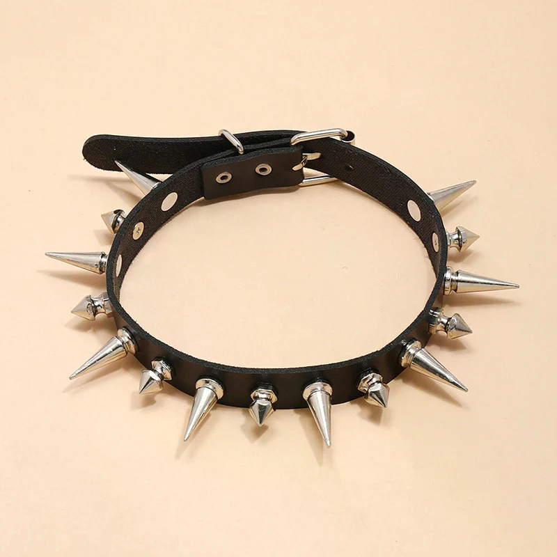 Collier ras du cou à longues p - Goth Punk Spike Choker avis et prix