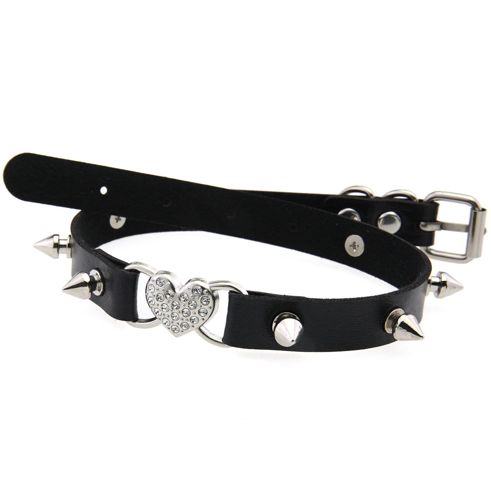 Collier gothique en forme de c - Goth Punk Spike Choker avis et prix