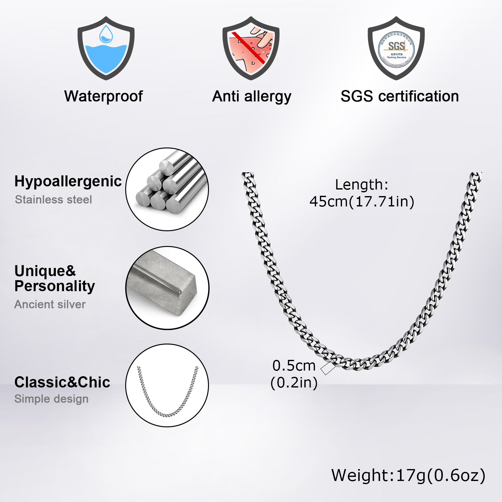Collier chaîne cubaine punk cl - Cuban Link Chain 12Mm avis et prix