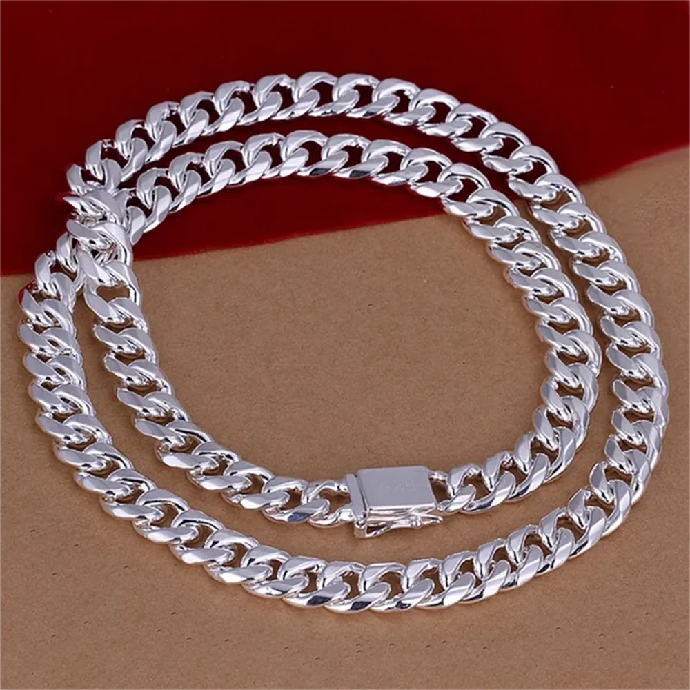 Collier classique en argent St - 925 Sterling Silver Chain Necklace Men avis et prix