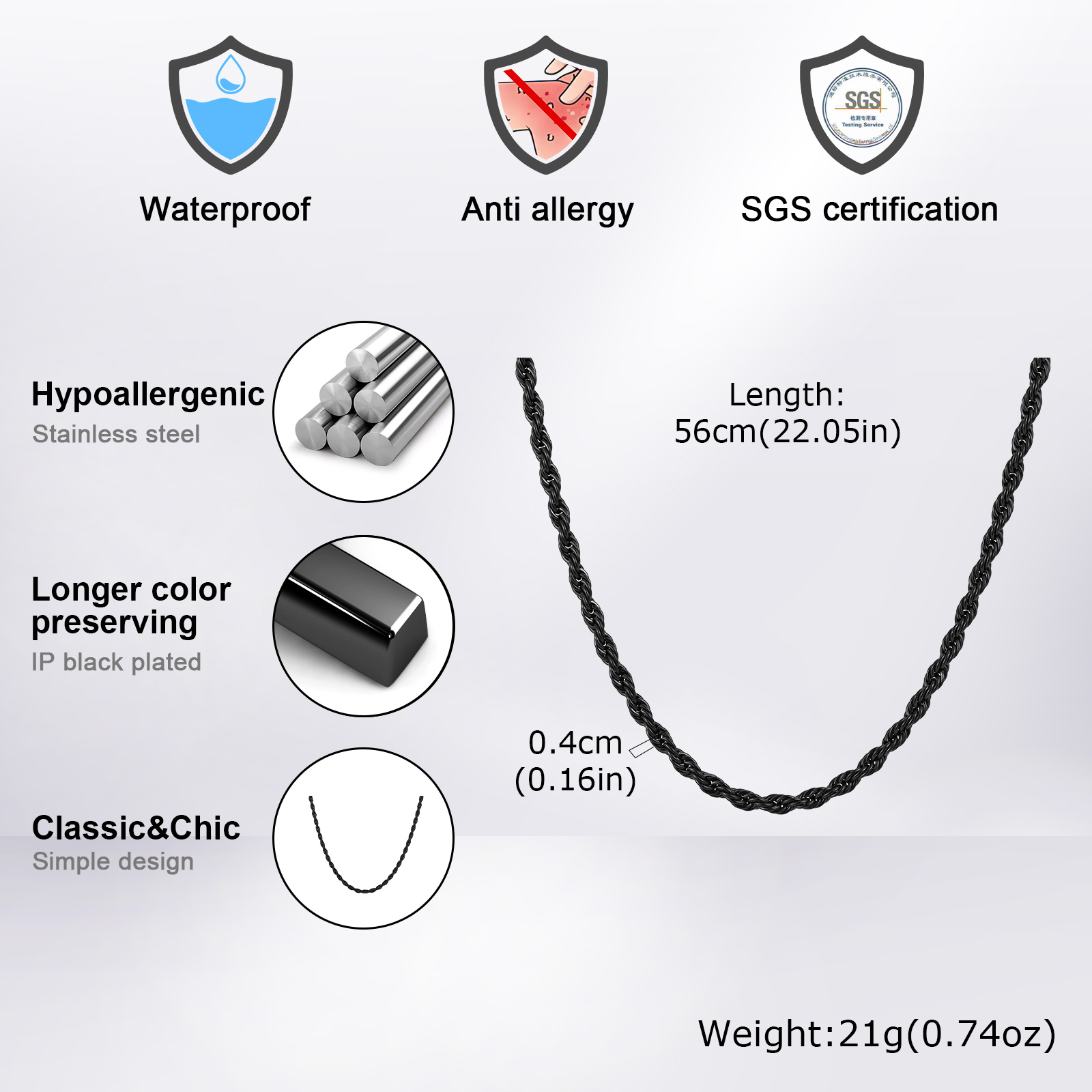Collier chaîne en corde style  - Cuban Link Chain 12Mm avis et prix
