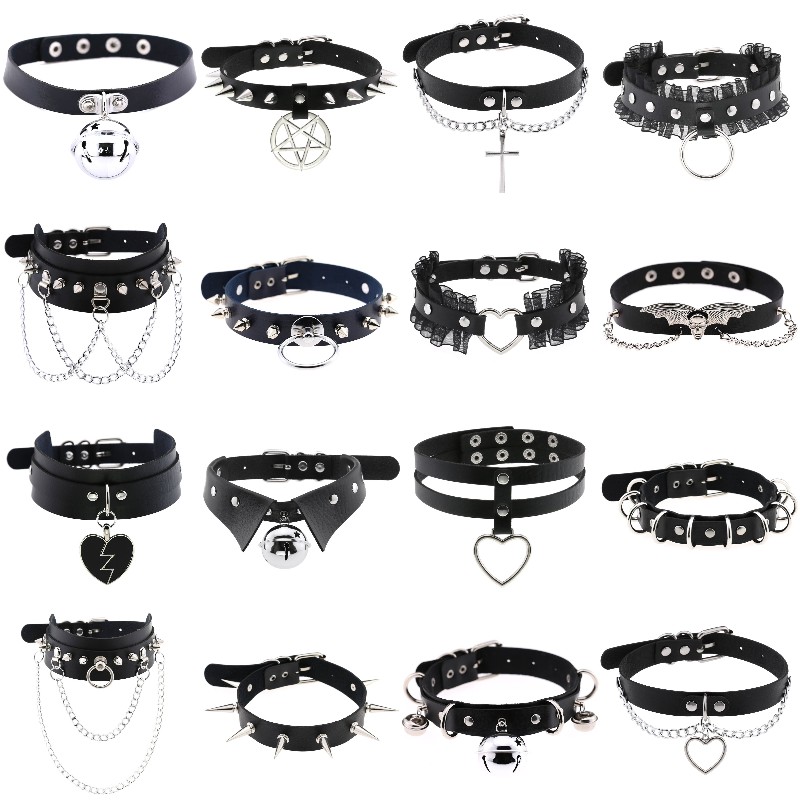 Mode Punk Spike Rivet cuir fem - Goth Punk Spike Choker avis et prix