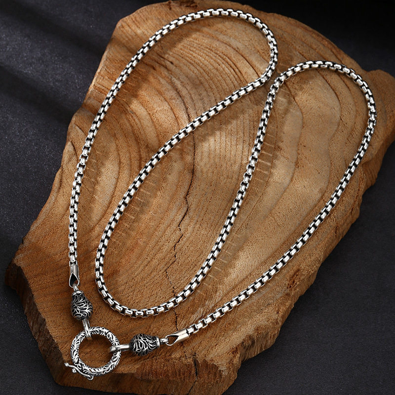 OUYADI Collier chaîne rétro en - 925 Sterling Silver Chain Necklace Men avis et prix
