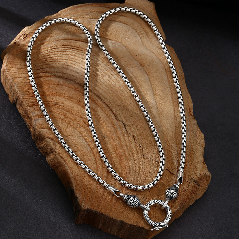 OUYADI Collier chaîne rétro en - 925 Sterling Silver Chain Necklace Men avis et prix