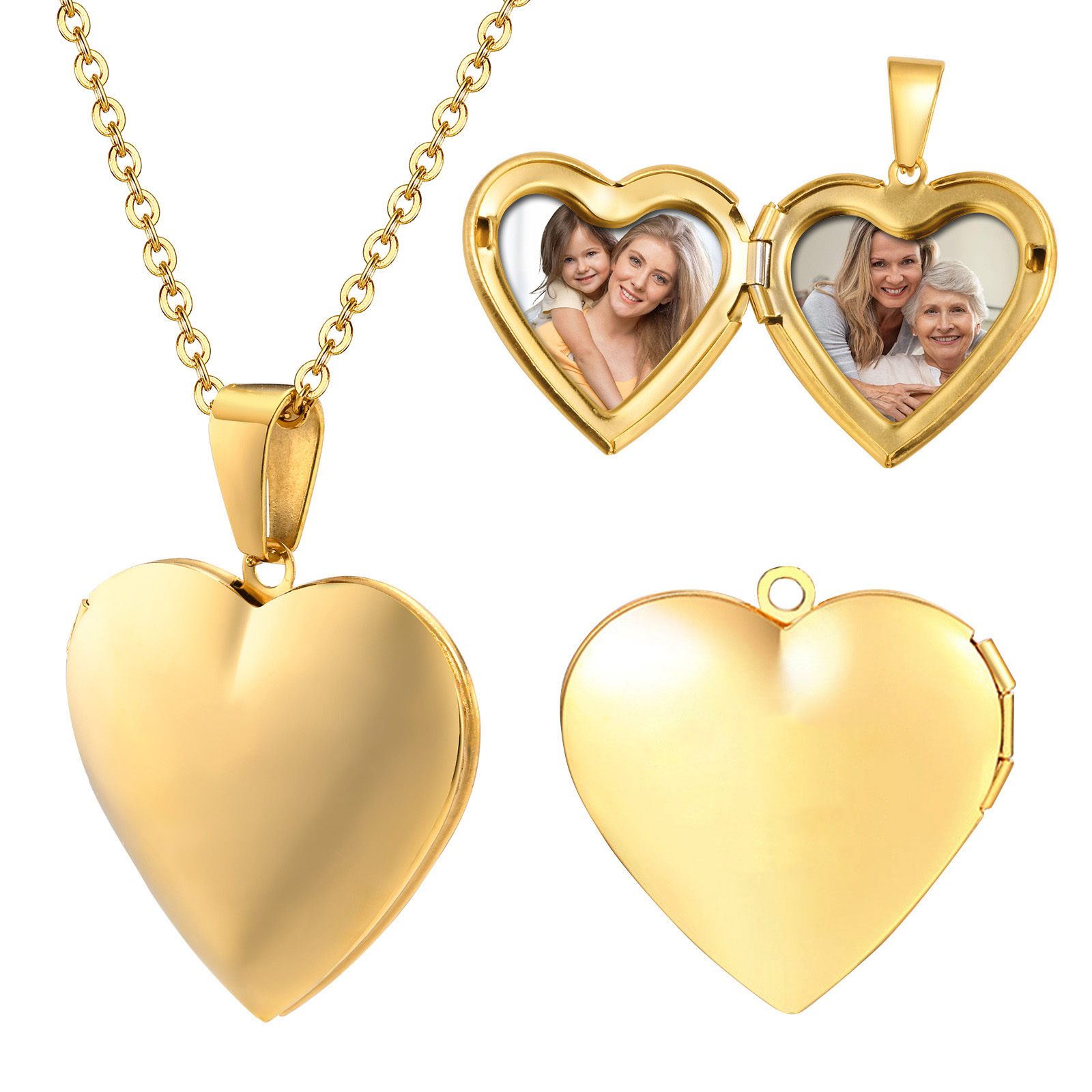 Collier Médaillon Coeur en Aci - Heart Locket Necklace Photo avis et prix