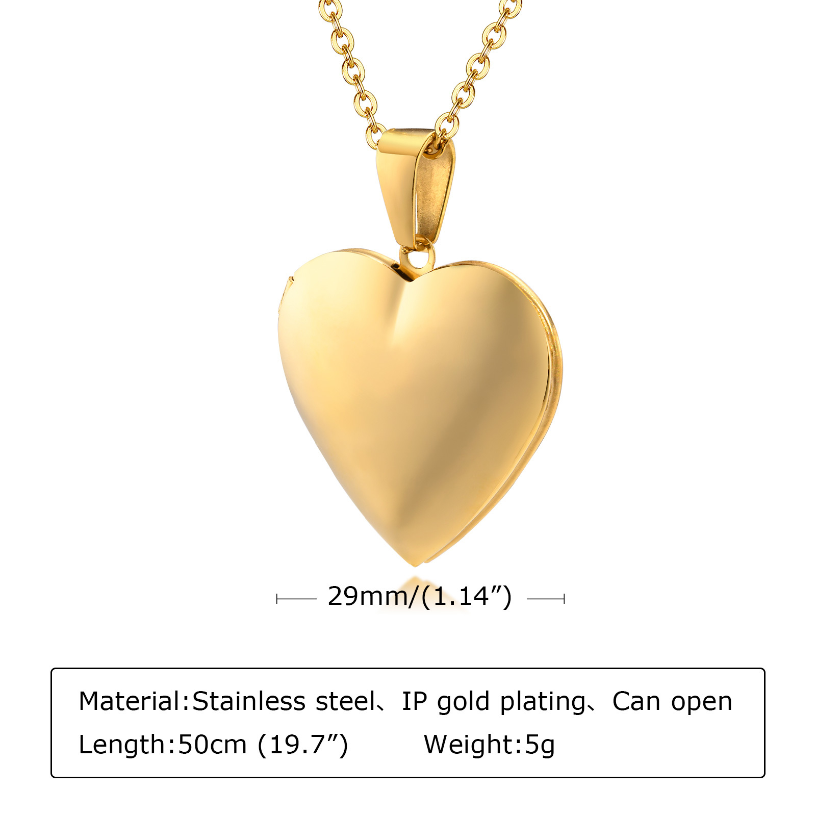 Collier Médaillon Coeur en Aci - Heart Locket Necklace Photo avis et prix