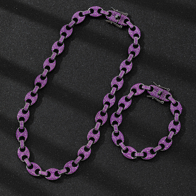 Hommes femmes HipHop 12mm noir - Cuban Link Chain 12Mm avis et prix