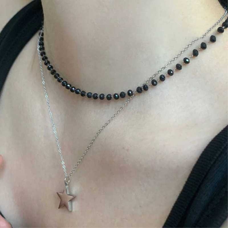 Ensemble de 6 colliers gothiqu - Layered Pendant Necklace Aesthetic avis et prix