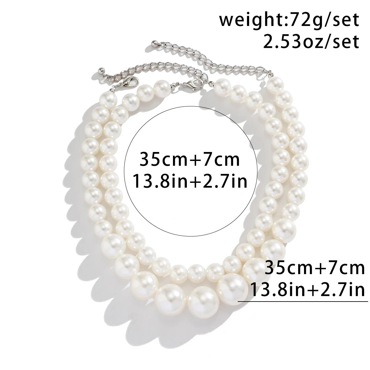 2 pièces/ensemble exagéré gran - Pearl Choker Necklace Vintage avis et prix